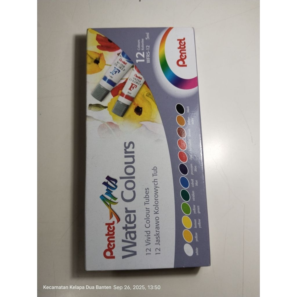 cat air Pentel 12 warna