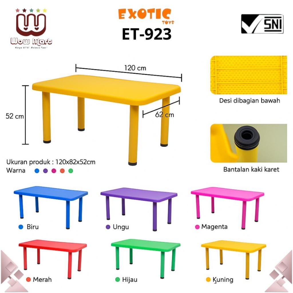 ET 923 Exotic Rectangle Desk // Meja Belajar Anak Bahan Plastik Model Persegi Panjang Kursi Plastik/