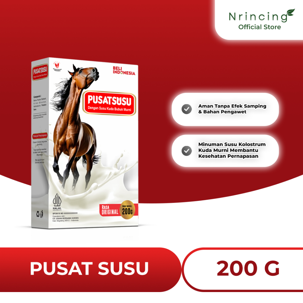 Pusat Susu - Susu Kuda Liar Lombok Bubuk Kolostrum Murni Original Bubuk 200 Gram