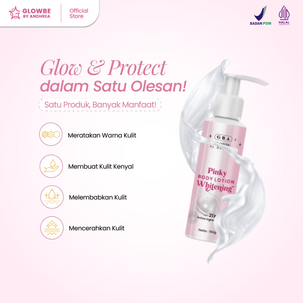 Glowbe Pinky Body Whitening Lotion | HB Pemutih