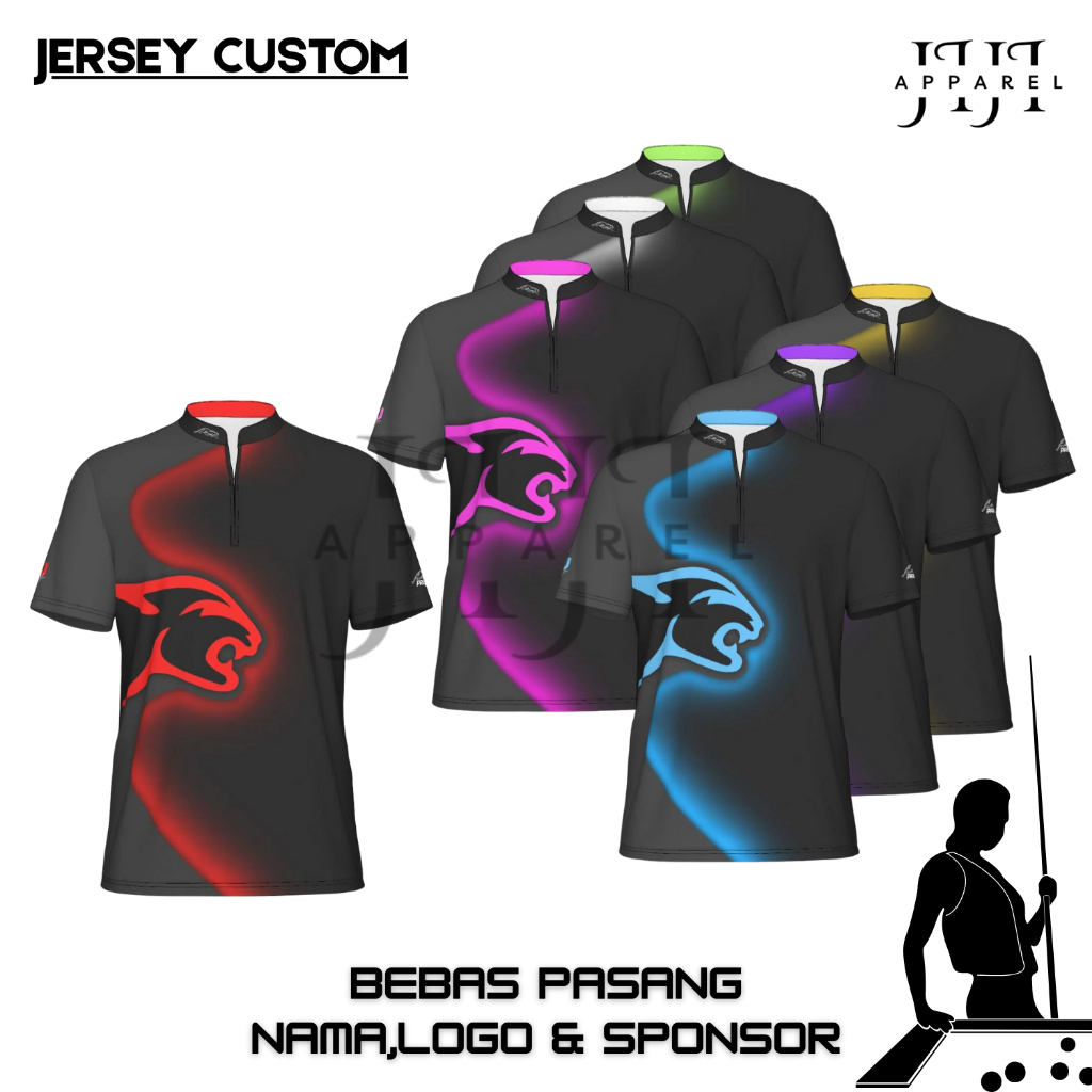 FREE CUSTOM NAMA LOGO SPONSOR JERSEY BILLIARD TERBARU FULL PRINTING BAJU  BILLIARD KAOS BILLIARD JER