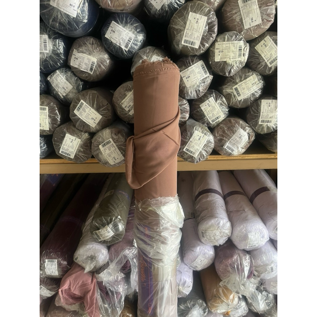 KAIN CERUTY BABYDOLL PREMIUM BRUNATTE 1 ROLLAN/GULUNGAN ISI 60 YARD