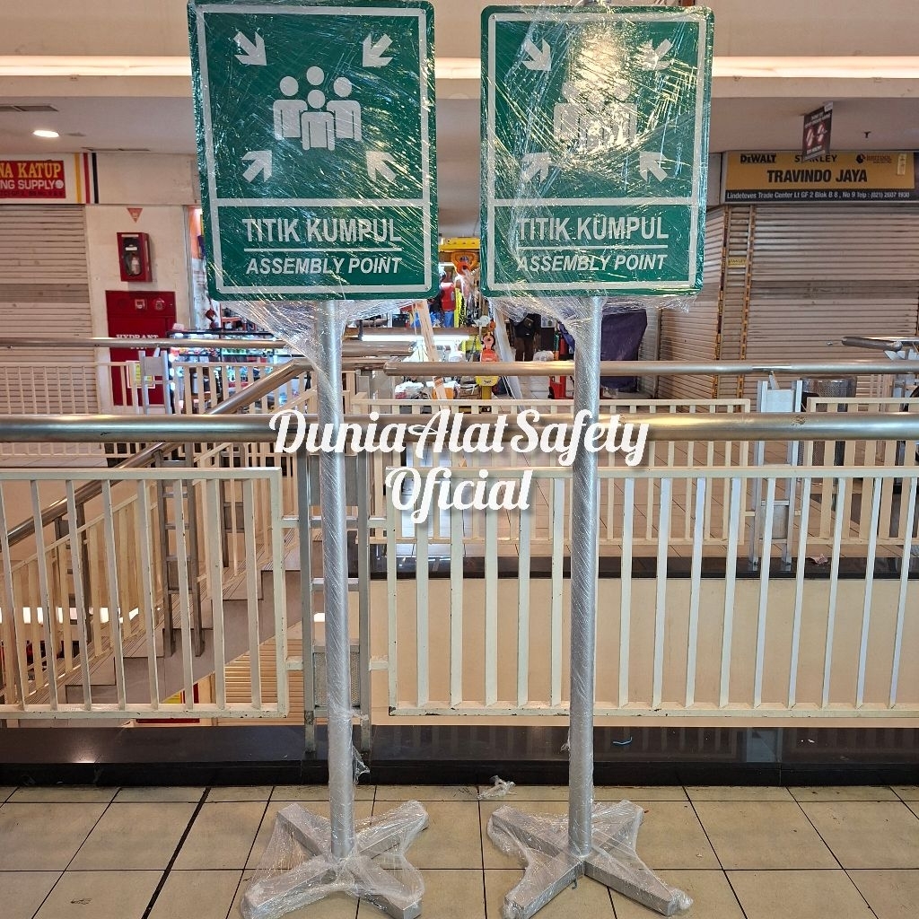 Rambu Titik Kumpul Assembly Point Tiang 2 inch 2 Meter Portable