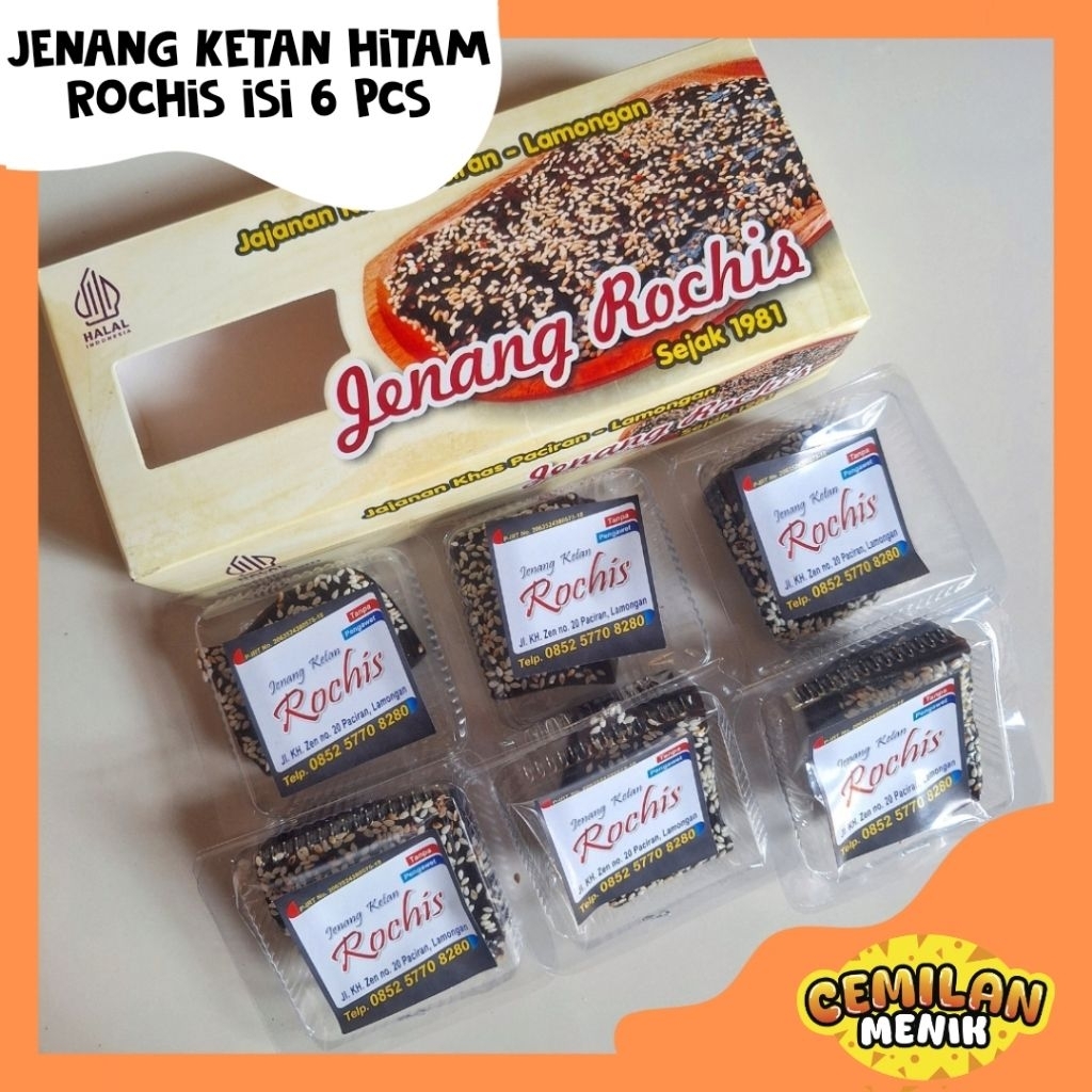 Jenang Ketan Hitam Khas Paciran Lamongan/Jenang Rochis Paket 6 Pcs (tahan 4 hari sejak dikirim)