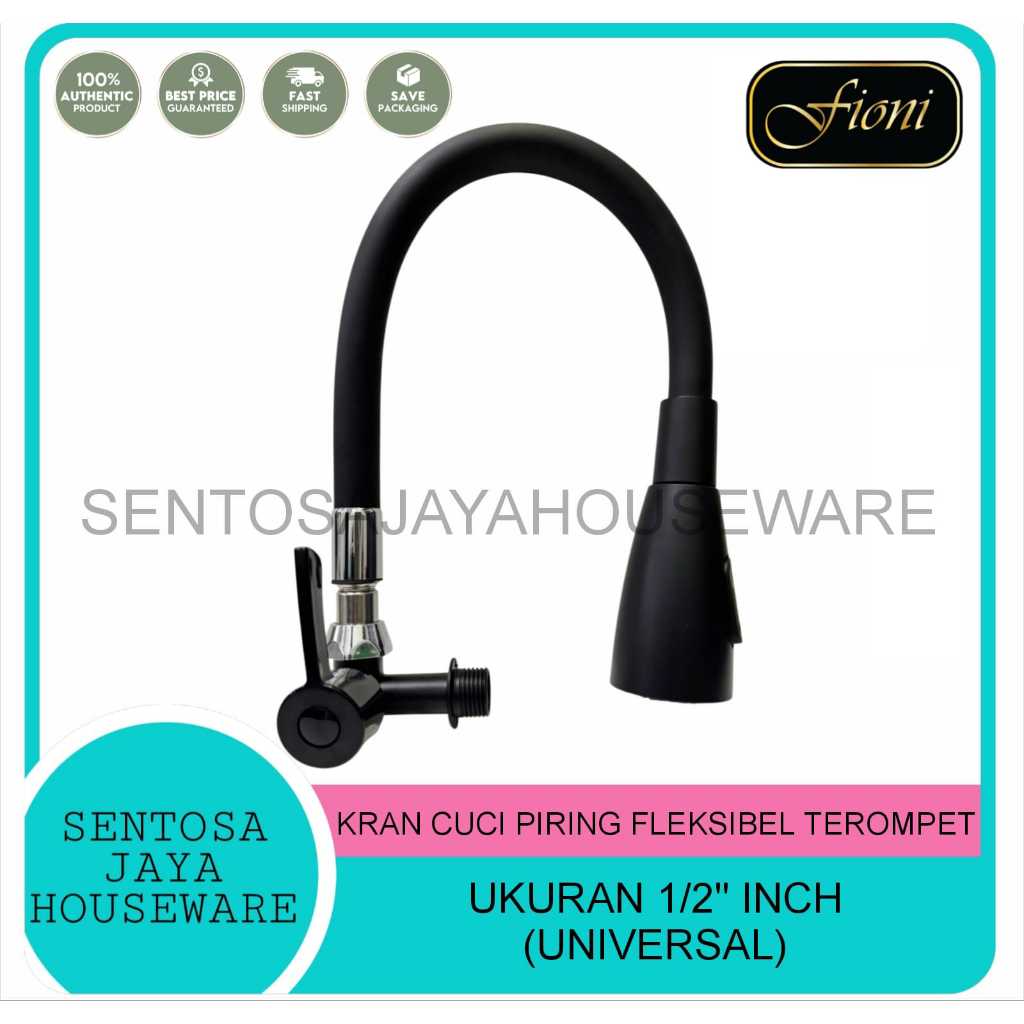 KRAN DAPUR CUCI PIRING FLEKSIBEL HITAM TEROMPET / KRAN CUCI PIRING FLEXIBLE / KRAN AIR CUCI PIRING