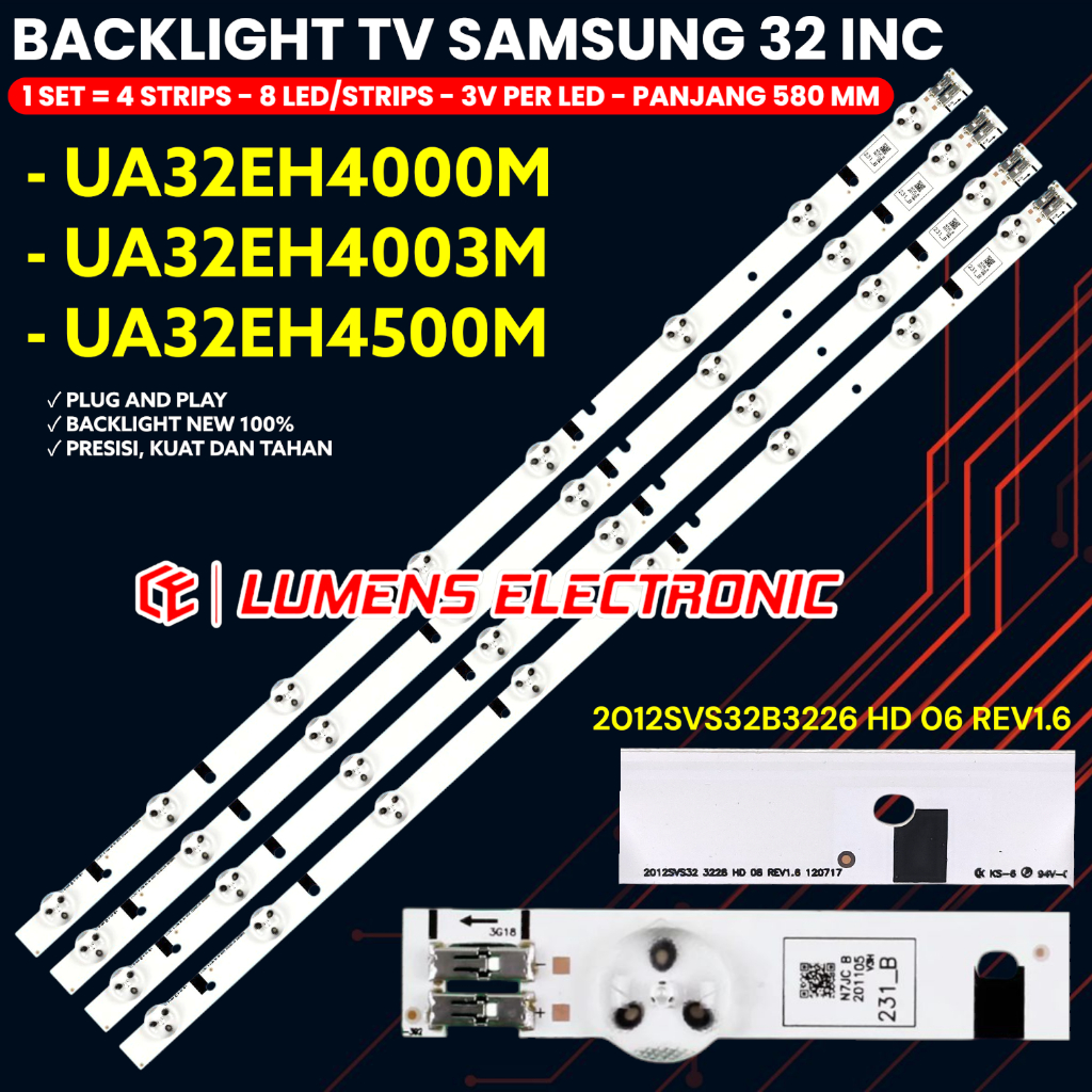 BACKLIGHT TV SAMSUNG 32 INCH UA32EH4000 32EH4003 UA32EH4500 32EH4000 32EH4003 32EH4500 32EH BL LED