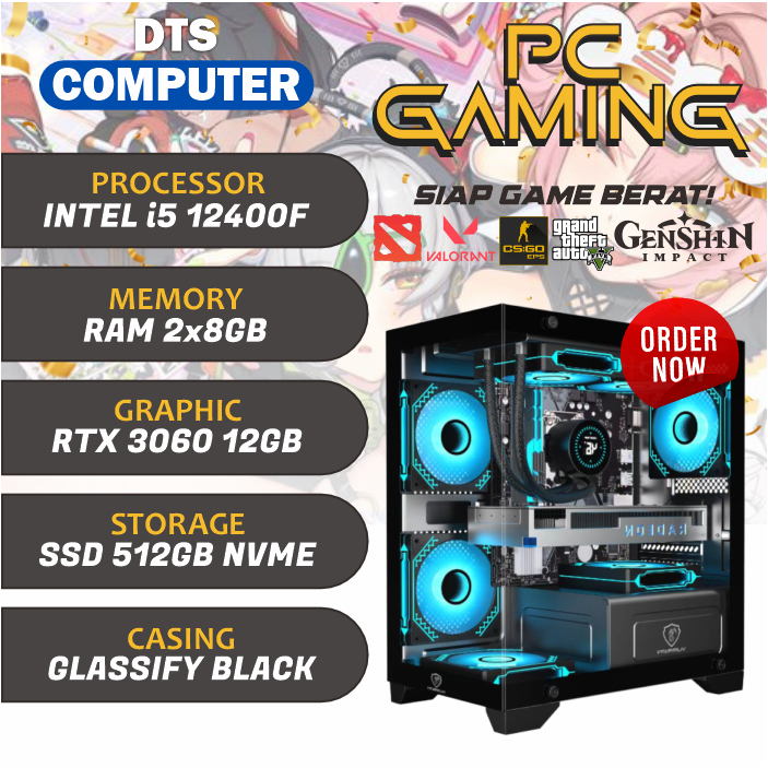 PC Gaming | Intel i5 12400F | RTX 3060 | 512GB NVME | Watercooler