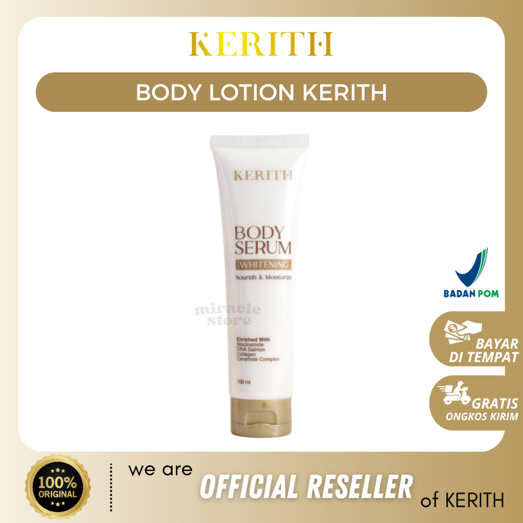 [MIRACLE STORE] Lotion Whitening Body Serum DNA Salmon by Kerith Body Lotion Pemutih Badan BPOM