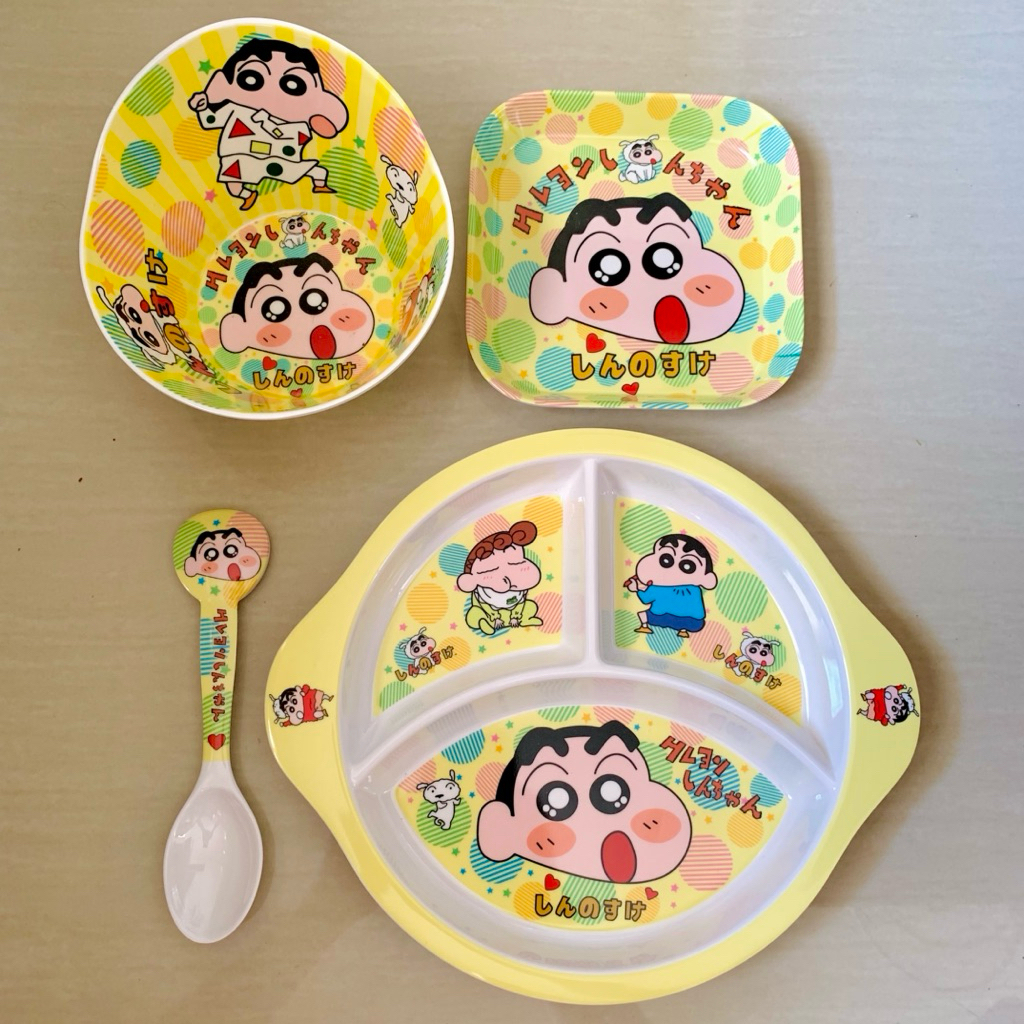 paket 4in1 piring melamin set karakter twins star melody pink mangkok bowl melamine anak sanrio