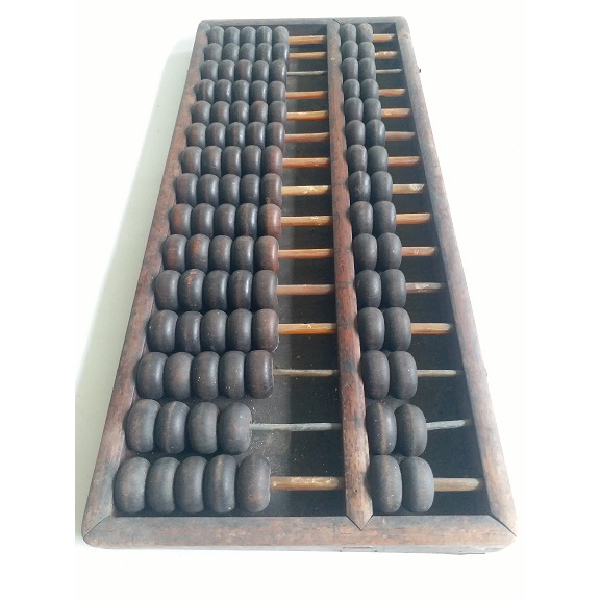 SEMPOA BESAR CINA ANTIK DARI KAYU SWAN CHI DAN TULANG ( Calculator Cina )