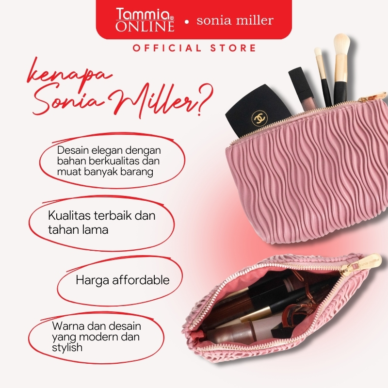 Sonia Miller Pouch 0325-3 Pink/Gold Wavy Texture