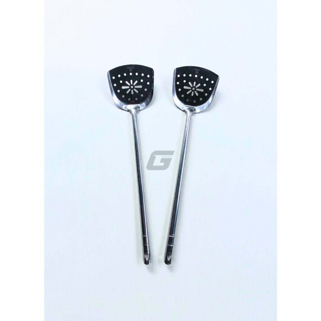 Sutil Tapak Kuda Berlubang Terusan / Sutil Nasi Goreng / Sodet Tanggung / Spatula Stainless