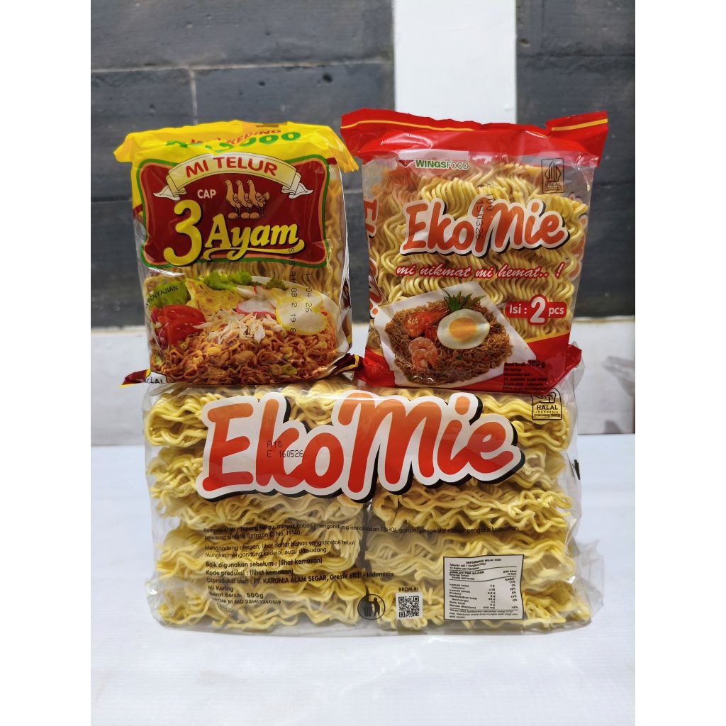 MIE TELUR 3 AYAM & MIE KERING EKOMIE