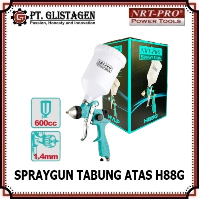 NRT PRO H88G Spray Gun Tabung Atas 600cc 1.4mm Spet Alat Semprot Cat Kompresor Angin Low Pressure HV
