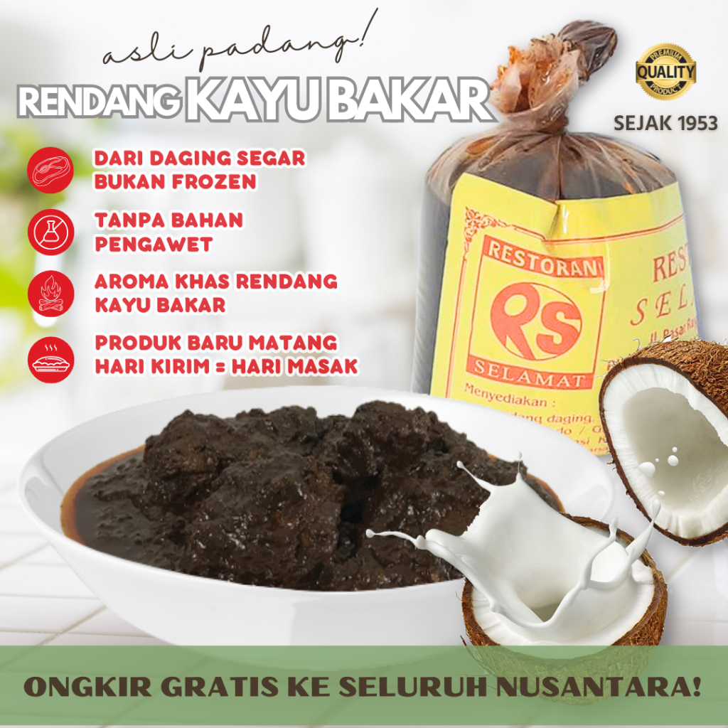 Rendang Selamat Padang Makanan Instan Siap Saji