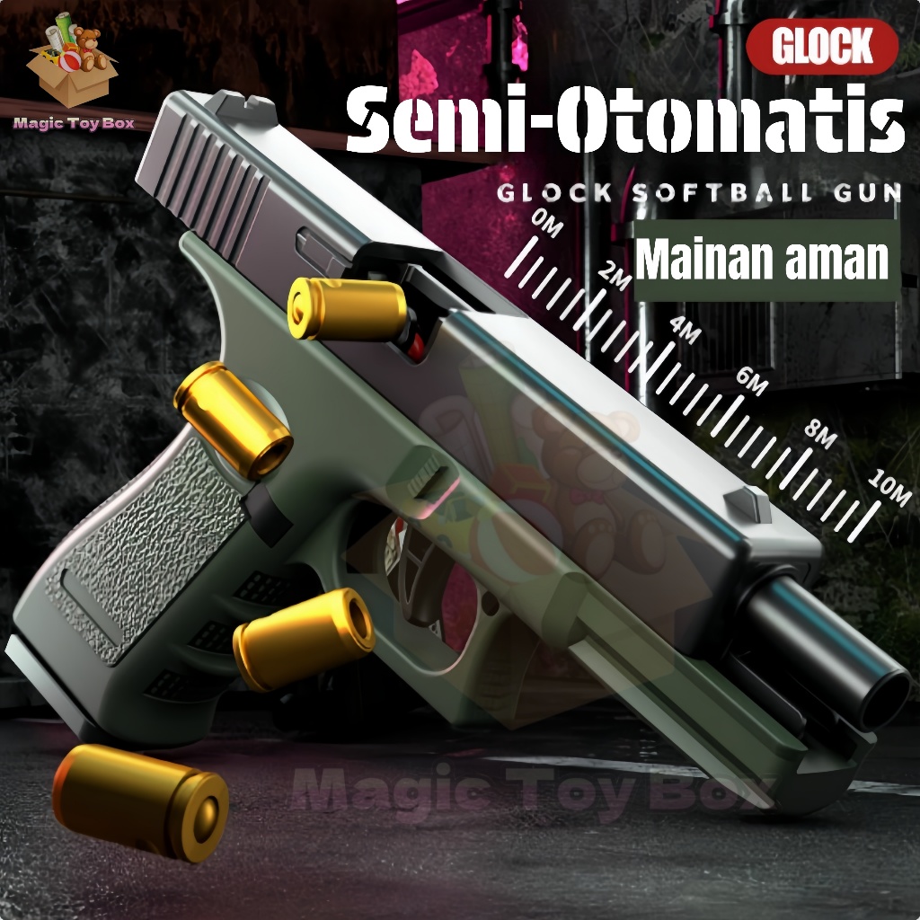 Mainan Glock semi-otomatis Teruskan menembakkan pistol mainan Glock Mainan keselamatan luar ruangan