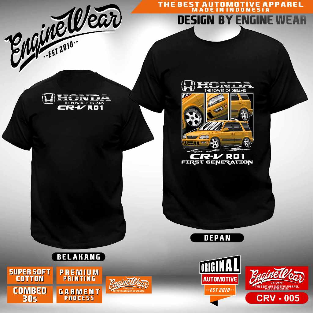 kaos crv gen1 tshirt honda crv RD1 baju mobil suv otomotif jdm sld