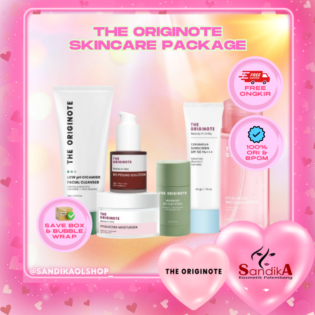The Originote Paket Skincare Face Wash Toner Serum Moisturizer Sunscreen