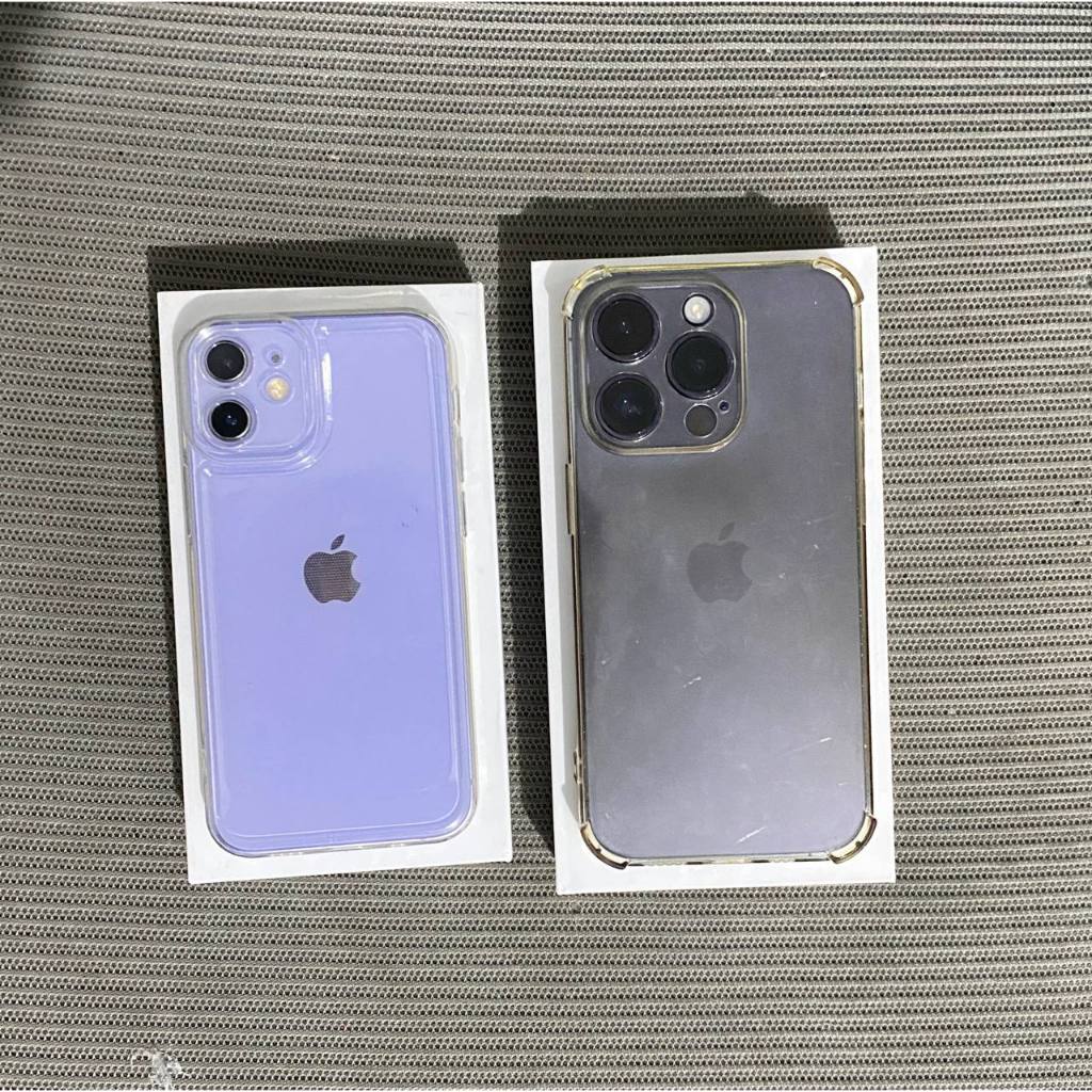 iphone bea cukai 14 pro & 12 mini second 256gb 128gb original minus mulus like new sinyal permanent