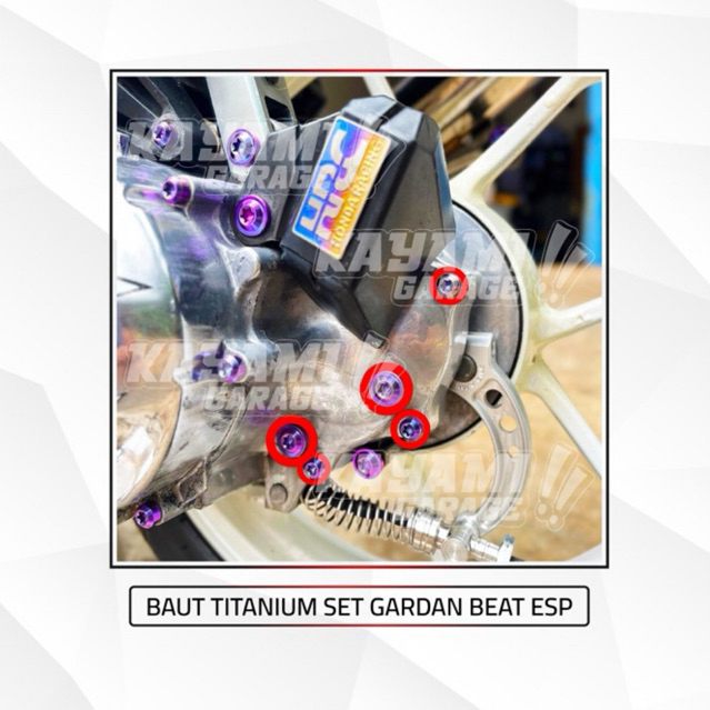 Baut Titanium set gardan beat.scopy.fi.esp