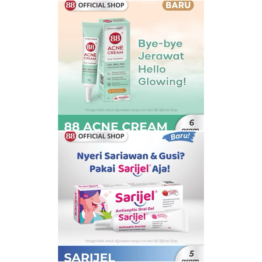 Original 88 Sarijel Strawberry & 88 Acne Cream