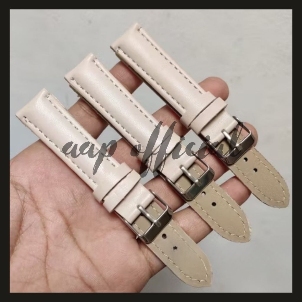 Tali Jam Tangan Kulit Leather Strap Tali jam Tangan Kulit Wanita 18mm Crame