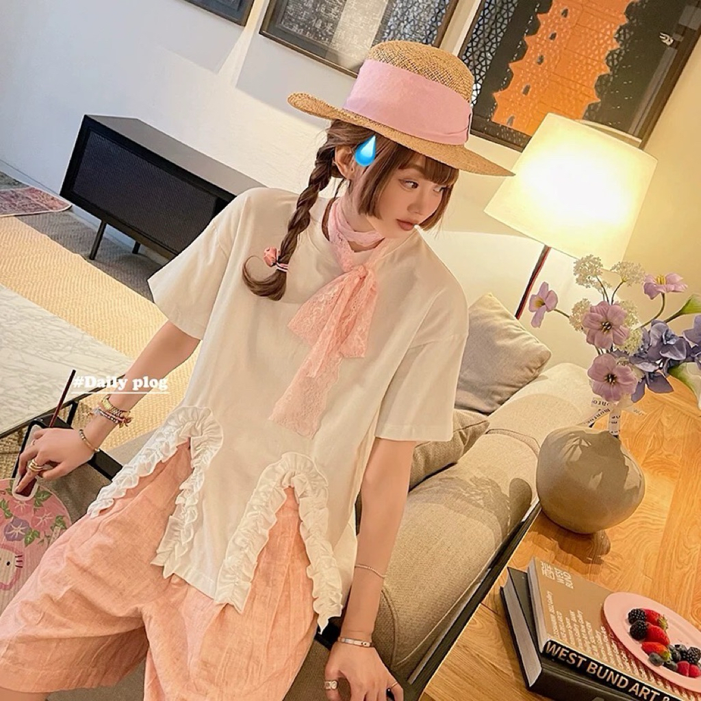 MixuKids- Baju Atasan Anak Import 4-10thn/ Baju Korea Anak Perempuan/ Baju Putih anak Import/ Atasan