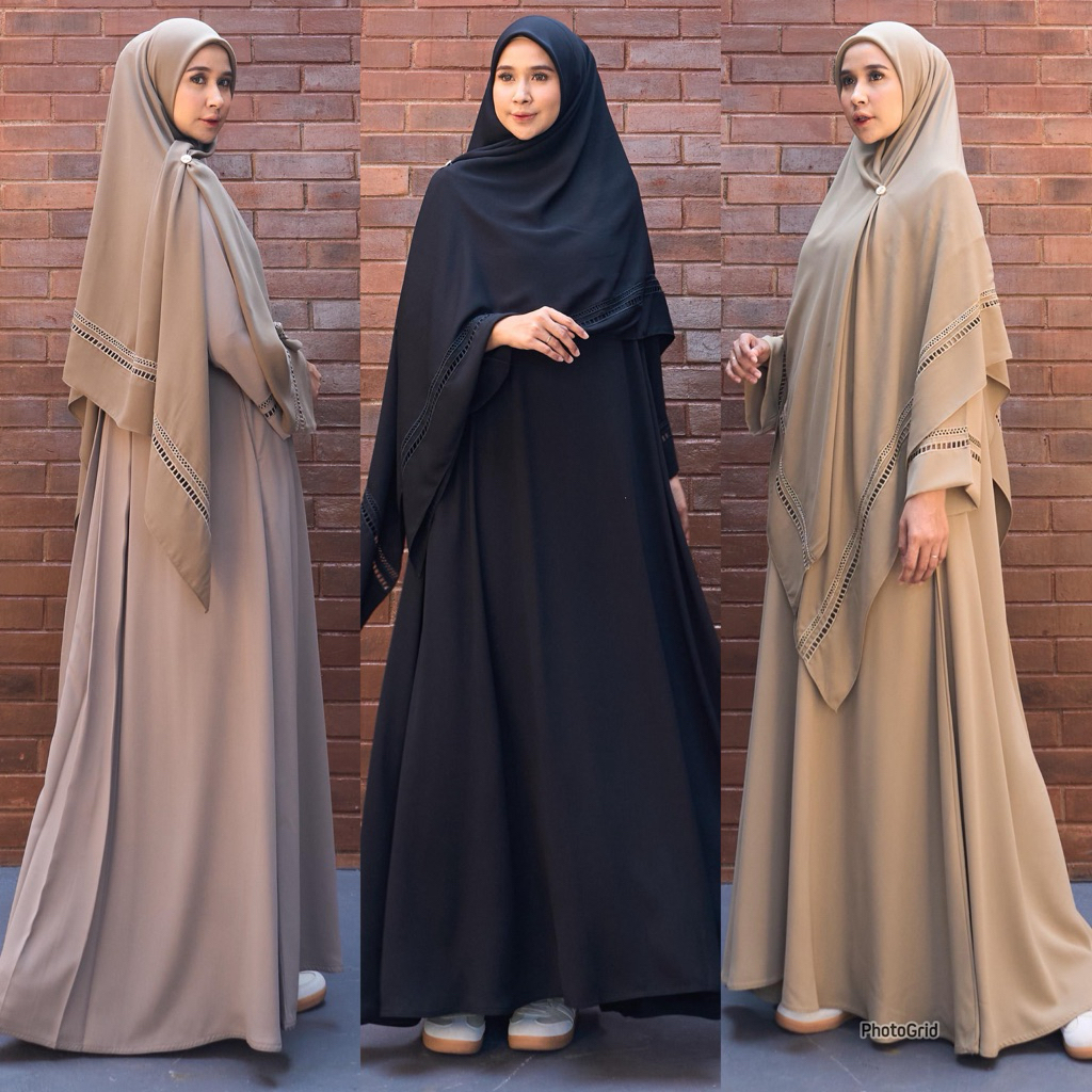 KHALISA DRESS BY MAREVI/ gamis set hijab/gamis mewah syari/bisa cod