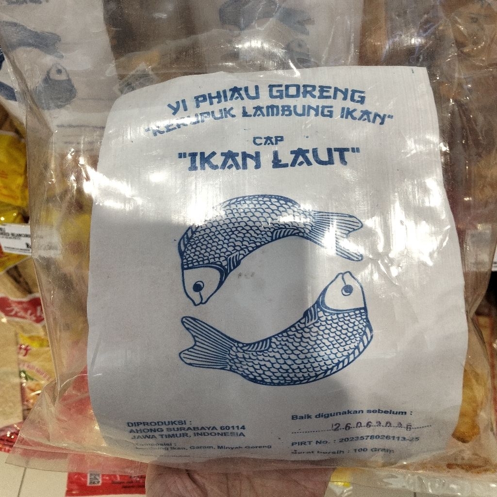 YI PHIAU Perut Ikan Cap Ikan Laut 100G / Hipio / Yiphiau Goreng / Perut Ikan Goreng Premium