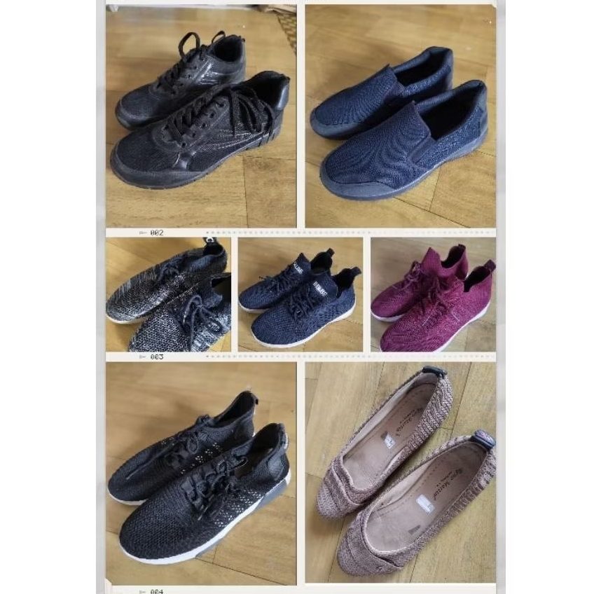 PRELOVED SEPATU WANITA PRIA CASUAL SLIP ON BLACK HITAM JOGGING OLAHRAGA