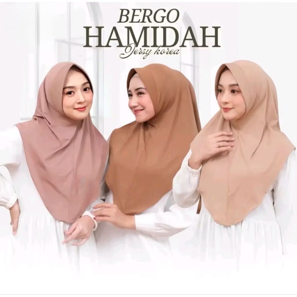 Jilbab Bergo Hamidah Size M Menutup Dada Lembut Spandex Premium Jilbab Sport Hijab Bergo Kenan