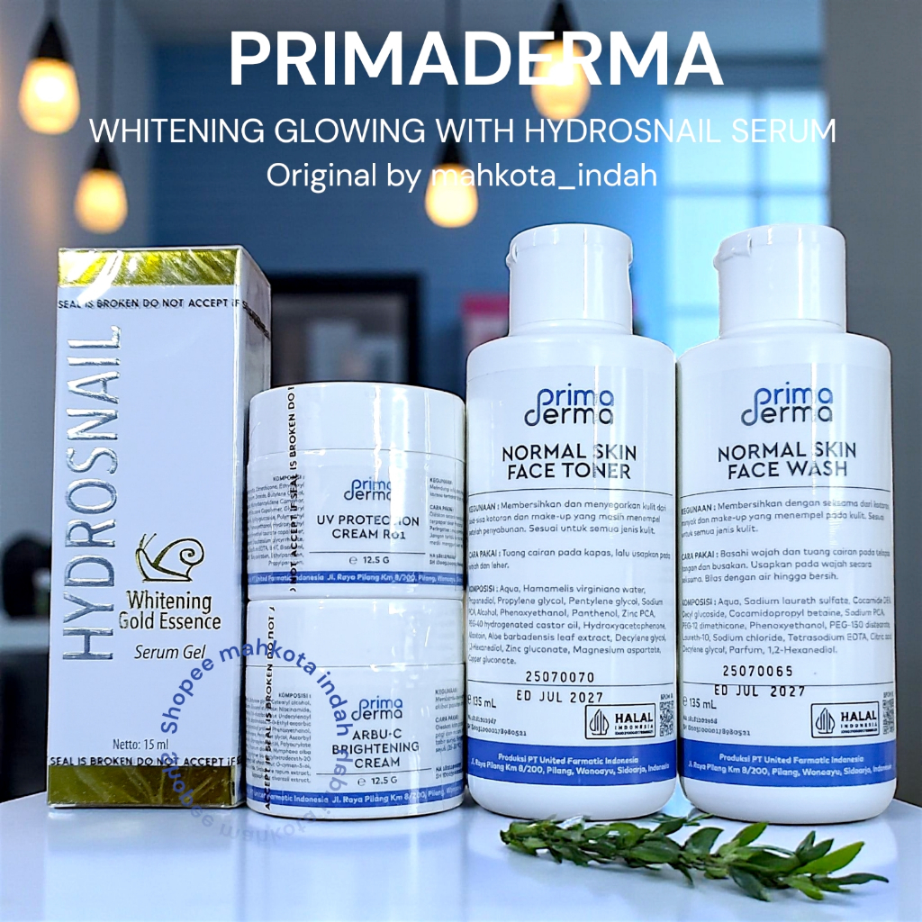 PRIMADERMA Paket Lengkap Kulit Normal  Glowing Whitening Smooth Kerutan Halus dan Kulit Kusam Susah 