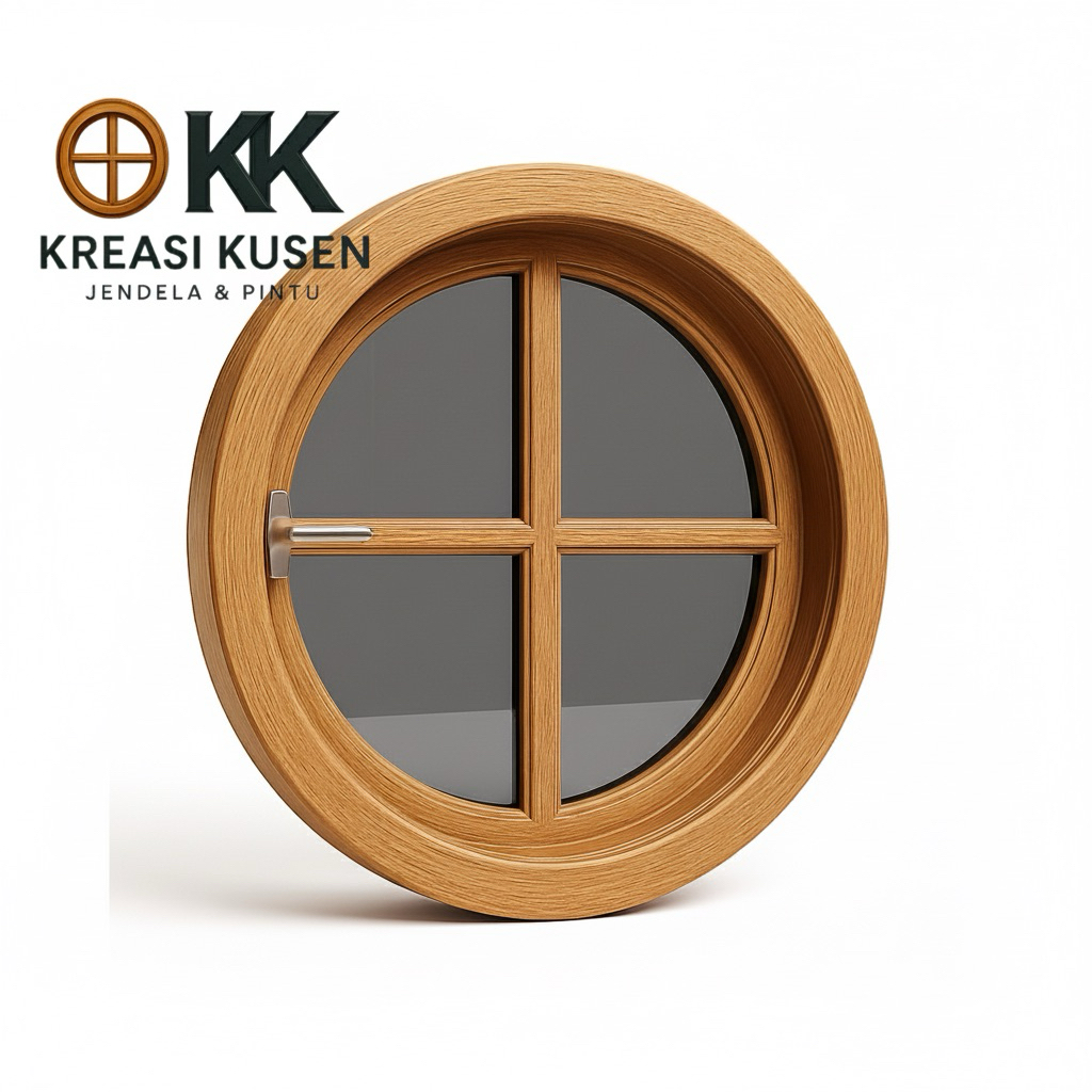 Jendela Bulat Aetestics • Kusen Jendela Bulat Bahan Kayu Jati