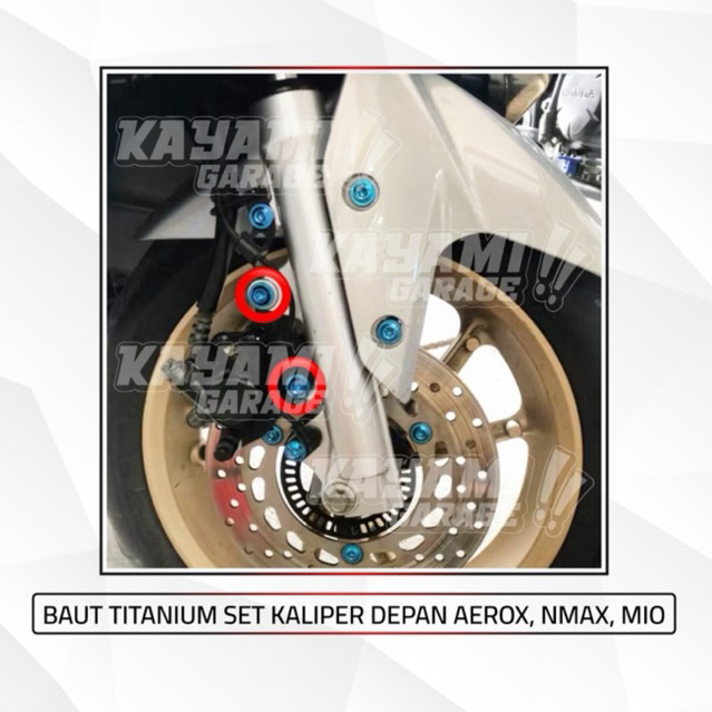 Baut Titanium set kaliper depan aerox.nmax.mio