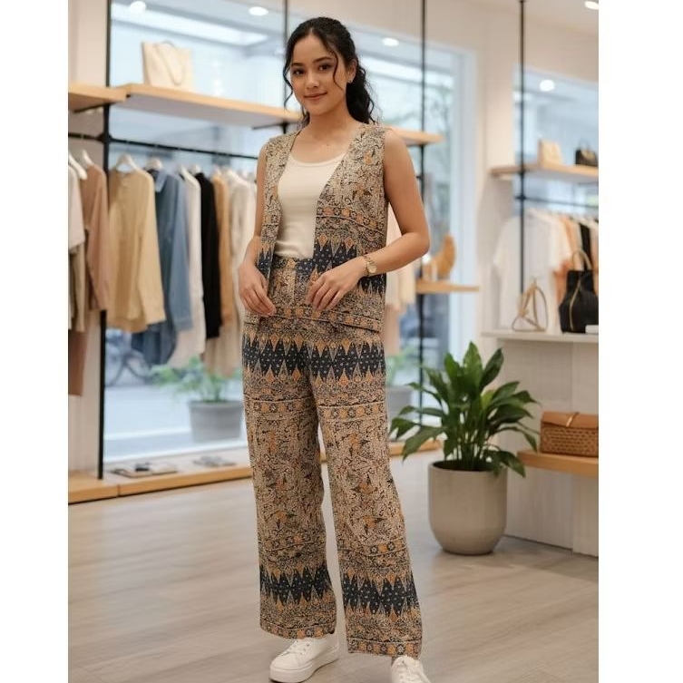 KAIN BATIK motif cendrawasih tumpal waru + SELENDANG RUNCE | BATIK JUPRI SET SELENDANG | BATIK VISCO