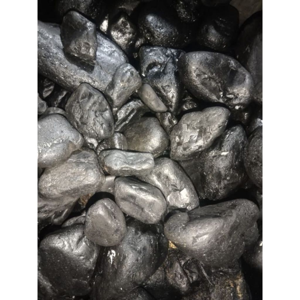 batu meteor hitam unik antik natural alam