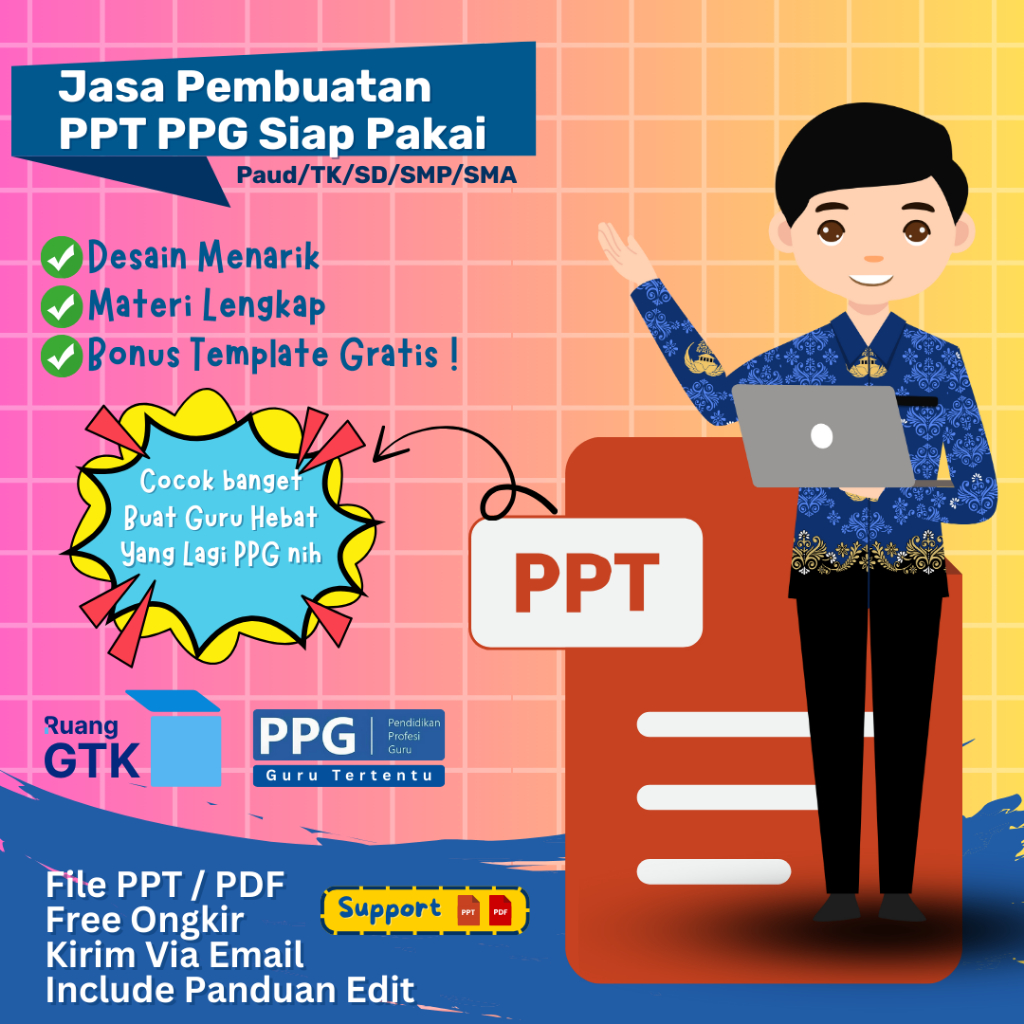 Jasa Pembuatan PPT/Presentasi Materi PPG