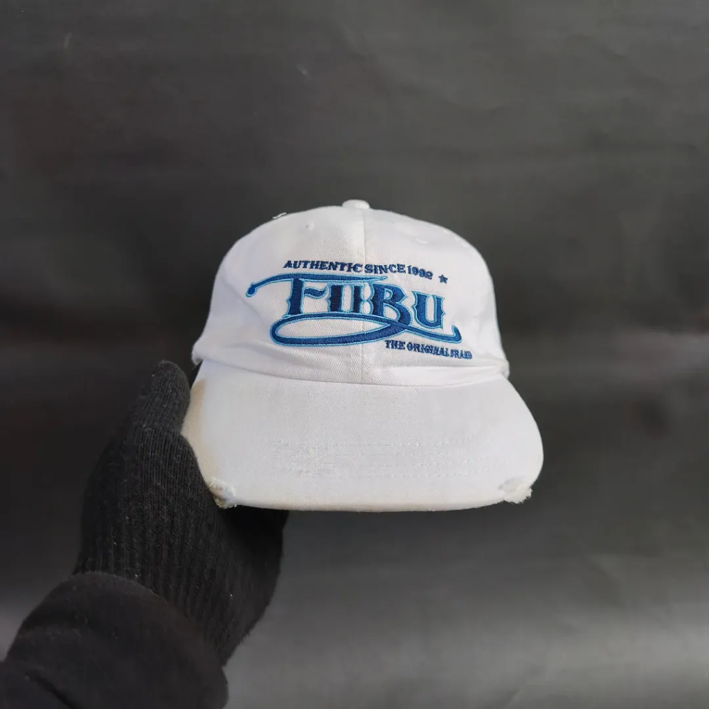 Topi Ripped Cap Unisex Pria Wanita FUBU Putih