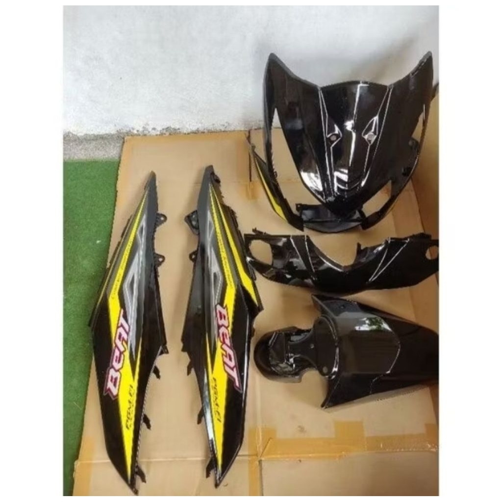 TERMURAH full set cover body halus motor Honda beat fi tahun 2014 warna hitam