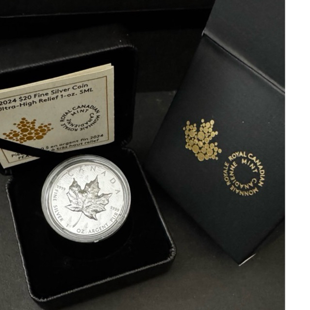 fine silver maple coin ultra high relief 2024 1 oz