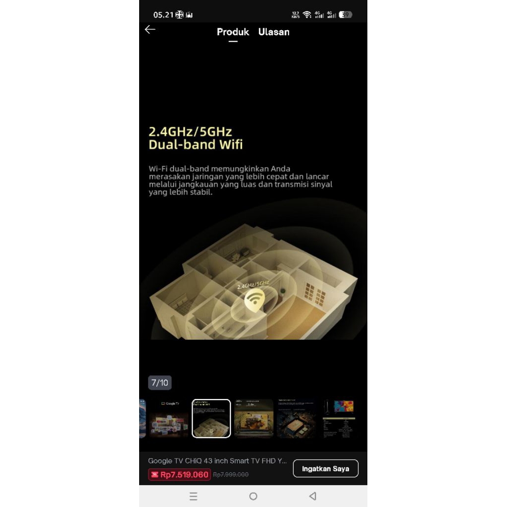 GOOGLE TV, SMART TV 43" CHIQ  FHD (second?)