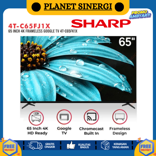 TV SHARP 65 Inch LED 65FJ1X / 65FJ1I (4K UHD-GoogleTV)  GARANSI RESMI
