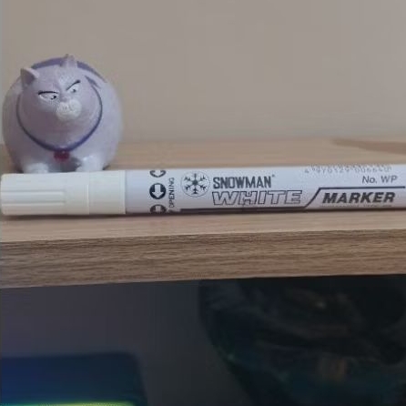 spidol putih snowman permanen warna putih harga 1 pcs