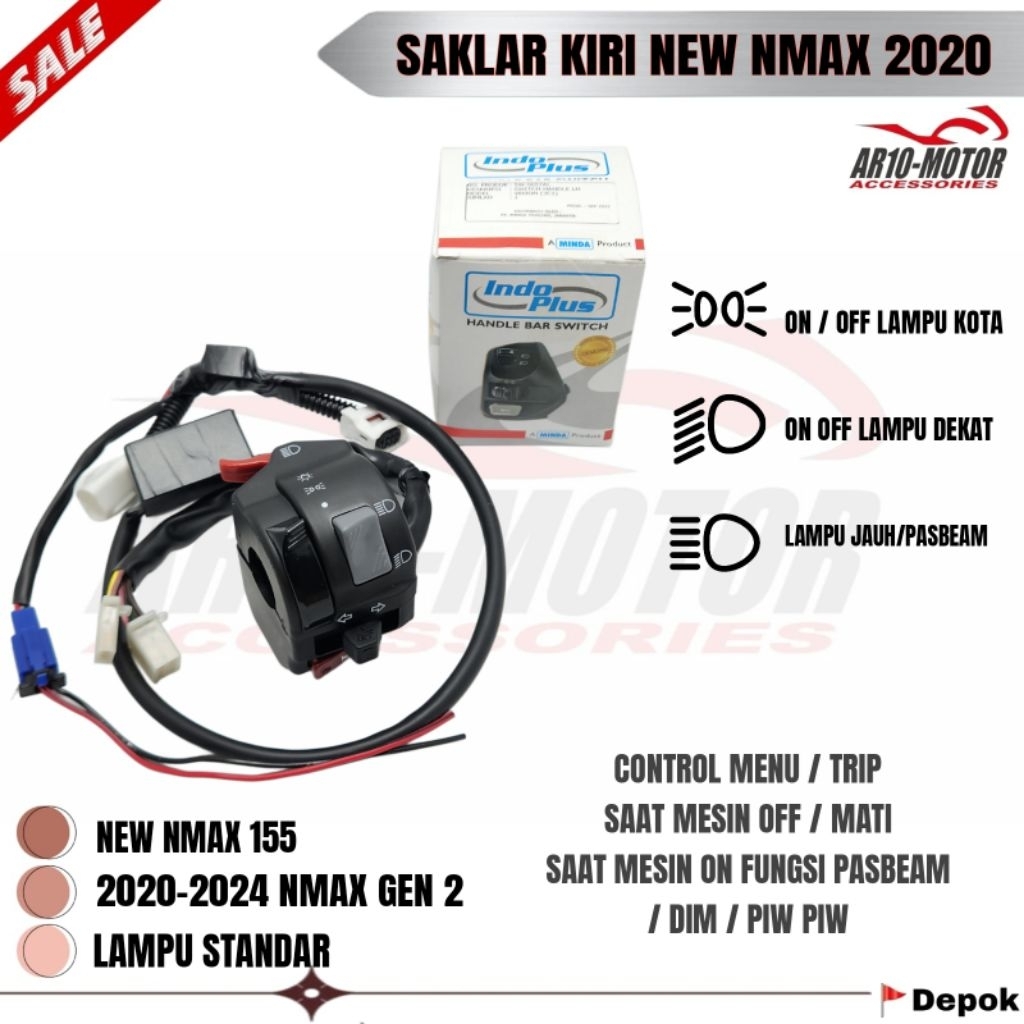 SAKLAR KIRI NEW NMAX 2020-2024 ORI DAN PNP KIRI OLD VIXION / AEROX 155 CONNECTET