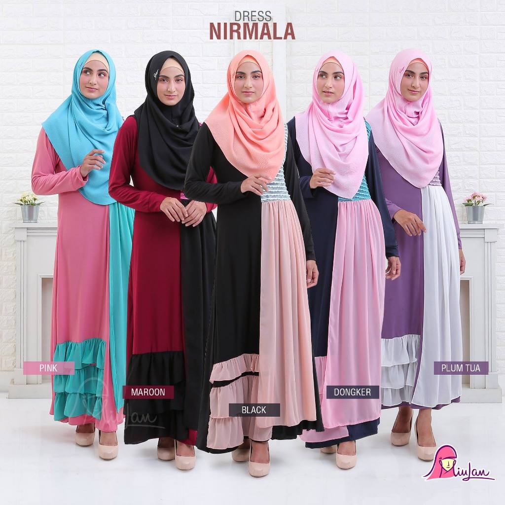 Dress Nirmala Miulan | Dress Miulan | Gamis Rempel | Grosir Gamis Murah | Bahan Jersey