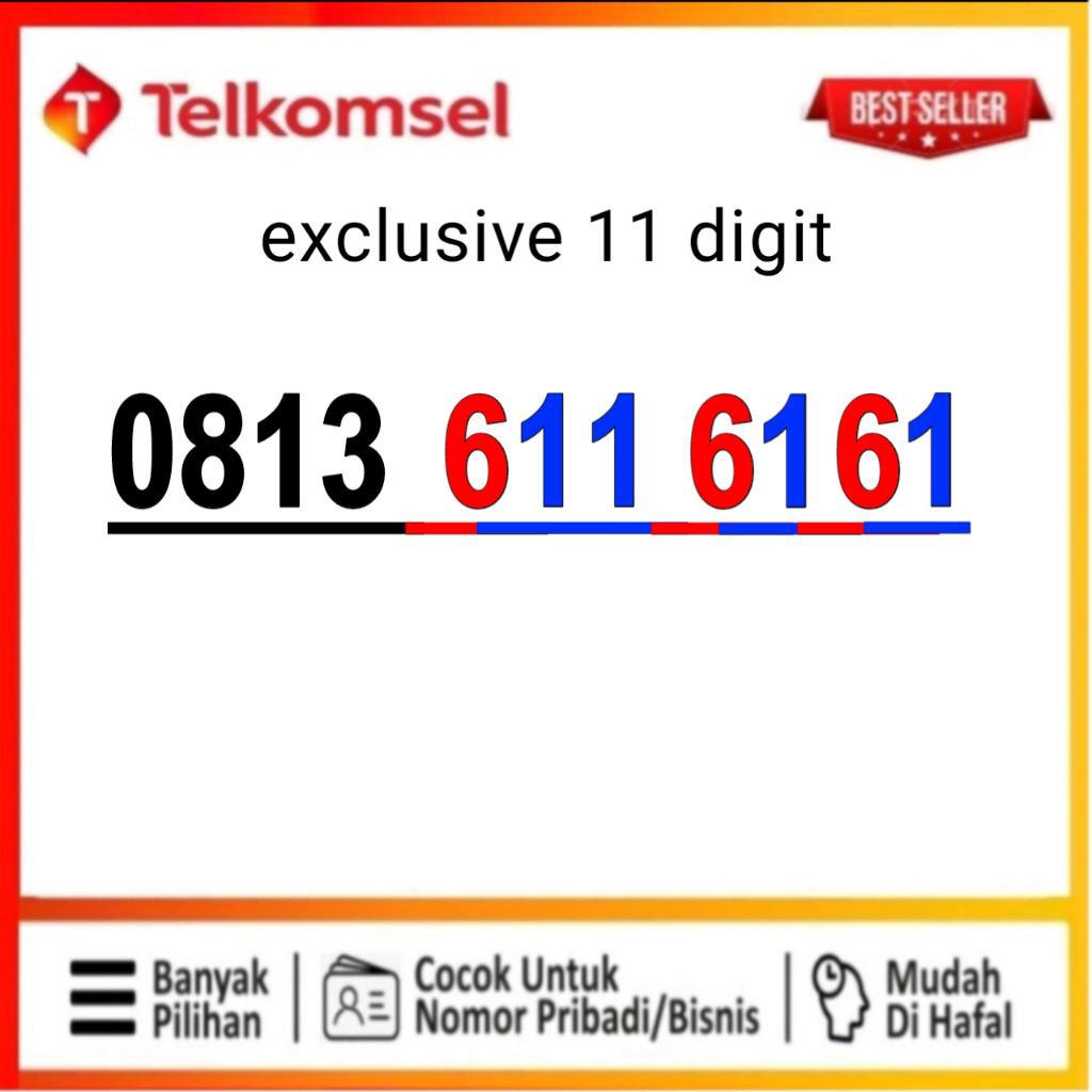 nomor cantik Telkomsel 11 digit eksklusif abab 6161