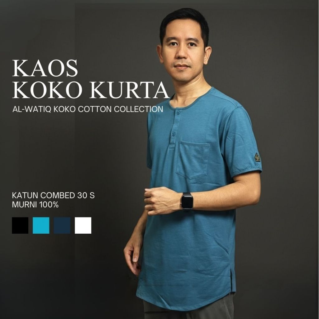 Baju Pria Koko Lengan Pendek Bahan Kaos  30 S Polos  Ukuran M L XL XXL