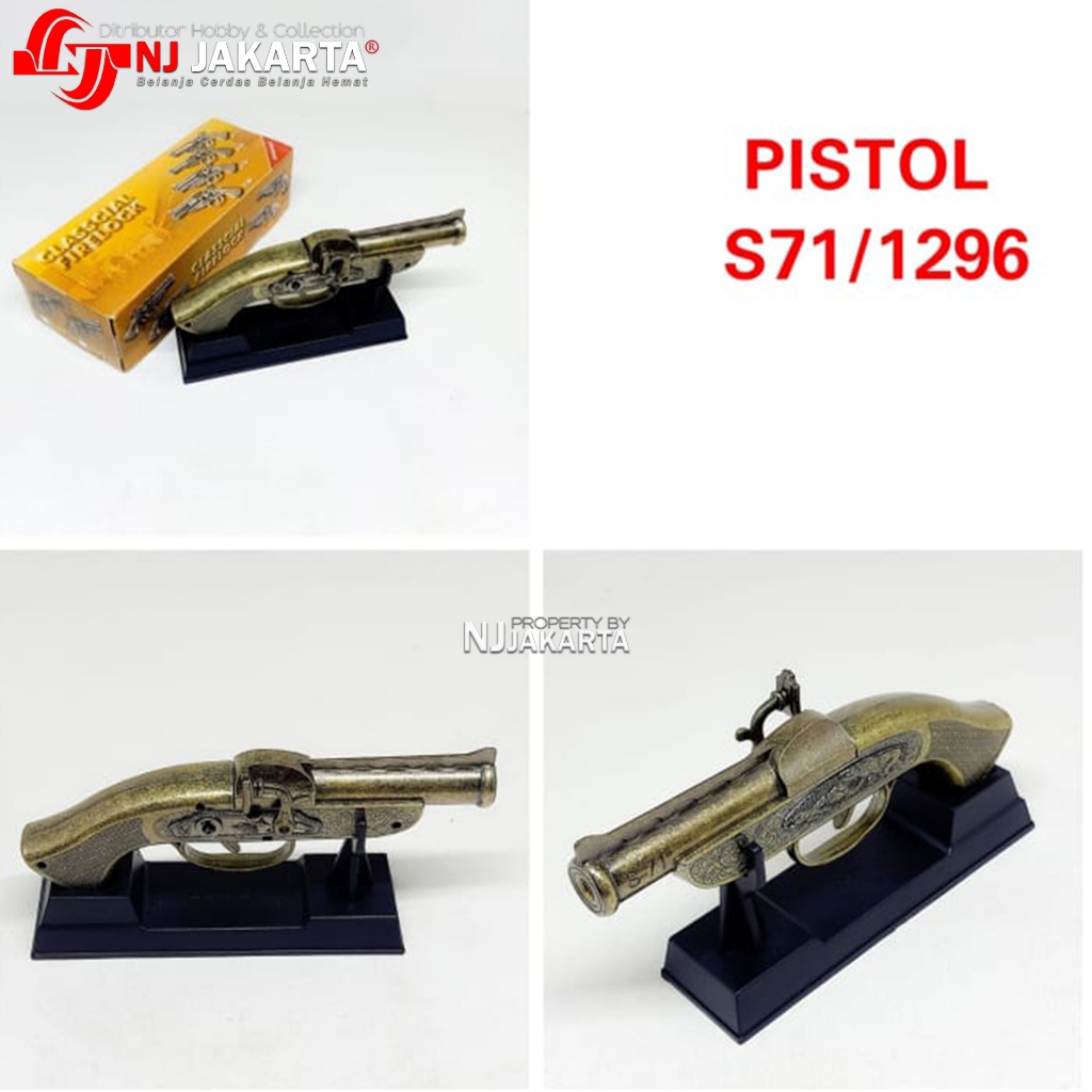 Korek Api Pistol Klasik Bara Las Isi Gas / Korek Pistol S71/1296 Full Body Besi Aloy