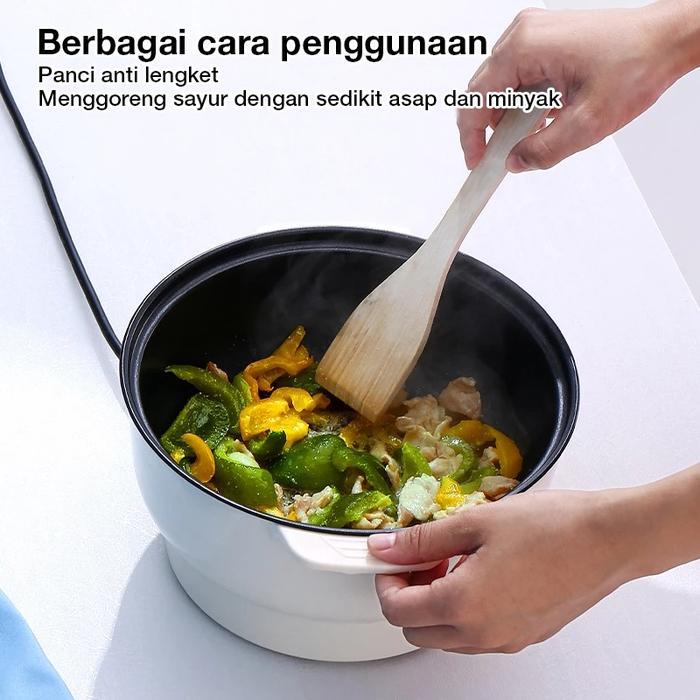Panci Listrik Multifungsi kukusan Stainless Panci Kukus Panci Elektrik Lapisan Anti Lengket