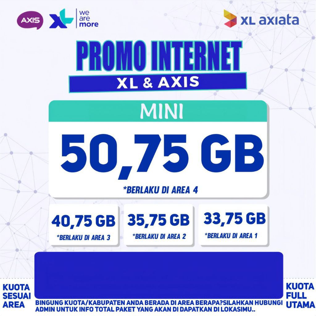 TEMBAK PAKETDATA 50GB XL & AXIS TERMURAH 